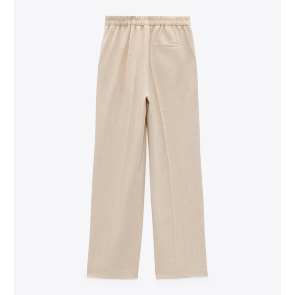 Zara Linen Look Rustic Wide Leg Pant XS NWT - Picture 5 of 9